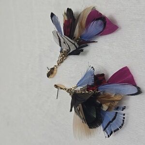 Colorful Feather Dangle Earrings